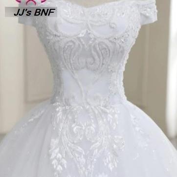 Beautiful Beading Lace Wedding Dress Plus Size..