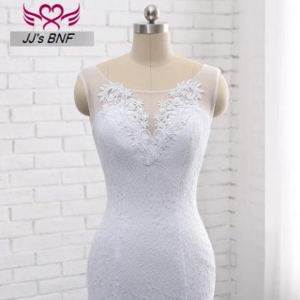 Lace Mermaid Wedding Dresses Pure White Vintage..