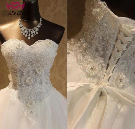 Heart Shaped Beautiful Beading Embroidery Wedding Dress Appliques Princess Wedding Dresses Elegant Lace Wedding Gown